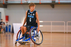wheelchair on basketball court